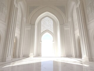 White Architectural Interior With Archways And Intricate Detailing
