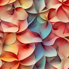 Abstract floral shapes in 3D, with a watercolor - like gradient effect . Seamless abstract 3d pattern background