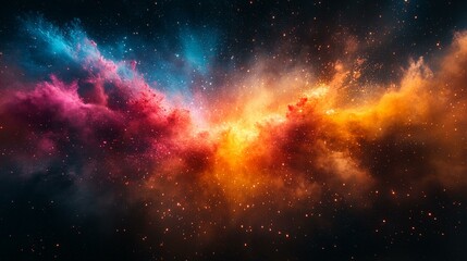 Fototapeta premium An abstract explosion of colors radiating outward from the center, symbolizing the excitement and energy of a product launch event. 109