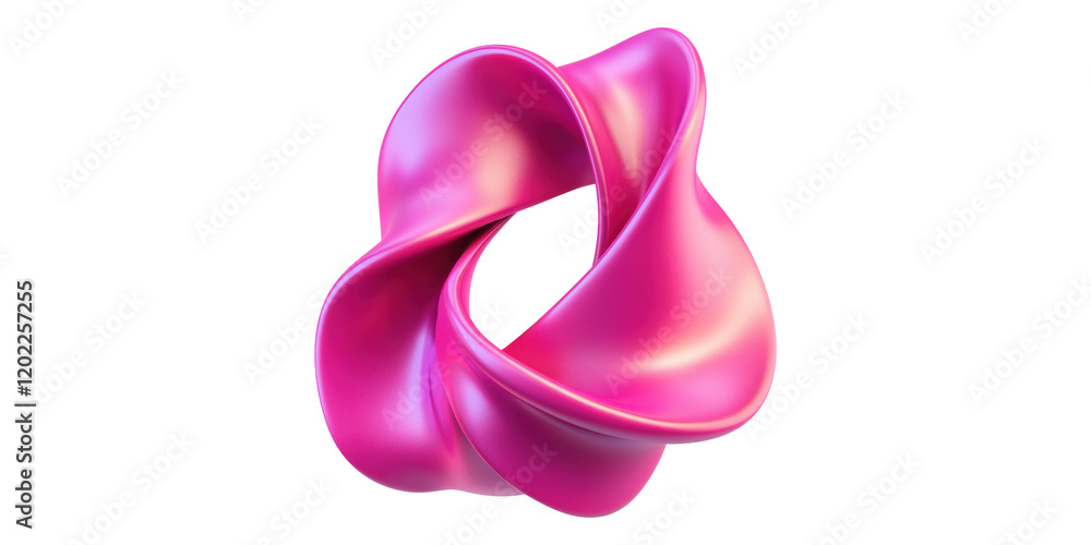 Poster abstract pink twisted shape isolated on transparent background