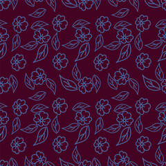 Cute hand drawn floral seamless pattern background