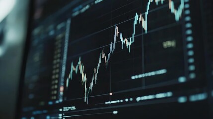 Candlestick chart displaying positive growth in investment, illuminating potential financial gains and successful trading strategies in the stock market