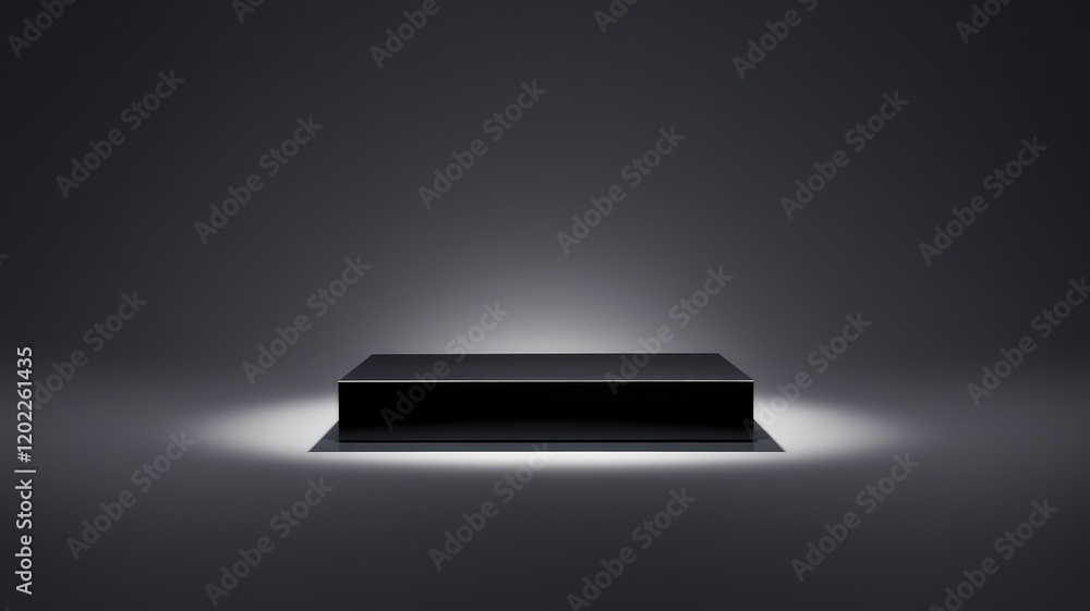 Poster black rectangular block or platform