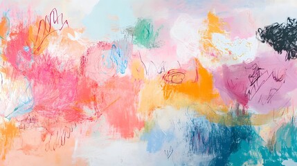 Abstract Pastel Landscape With Hints Of Color