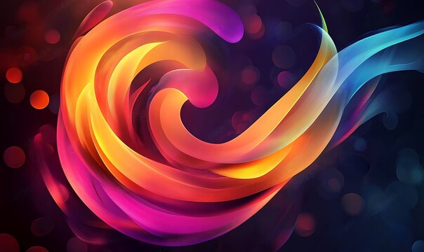realistic photography of 3D Render wallpaper of abstract color fabric floating isolated dark backgraound
