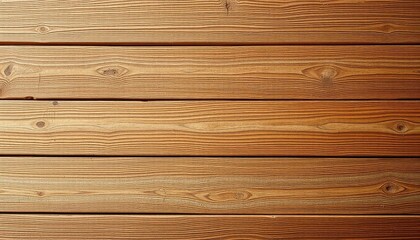 Obraz premium A background composed of several wooden boards laid horizontally close to each other. The wood texture with noticeable patterns, veins and facades creates a warm and natural atmosphere
