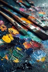 Fototapeta premium Paint Brushes Close Up