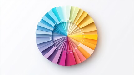 Fototapeta premium A vibrant circular color palette showcasing diverse shades and tones.