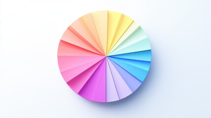 Obraz premium A vibrant color wheel showcasing a spectrum of pastel shades and geometric design.