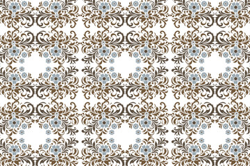 seamless floral pattern with ornamental flower and leaf motifs vintage design for fabric wallpaper textile prints and creative design projects