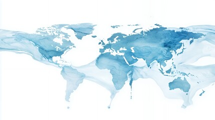 Global Watercolor World Map: A Serene Artistic Depiction of Our Planet