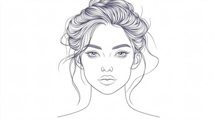 Wide Angle Contour Beauty Woman Hairstyle Design Image for Stylists