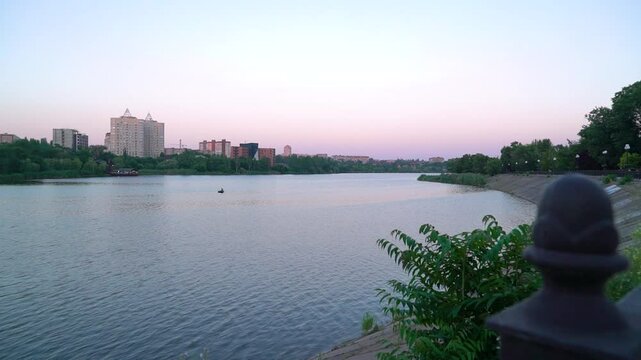 the embankment of the Kalmius river in Donetsk