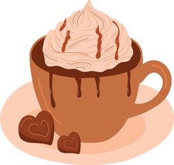 Illustration of Hot Chocolate with Whipped Cream