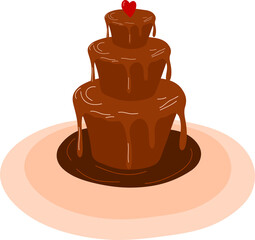 Illustration of Chocolate Fondue Fountain
