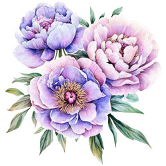 Obraz premium Elegant Peony Flower Clipart Vector Illustration