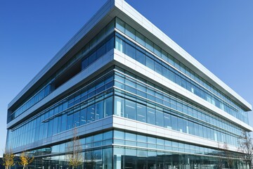 Modern architecture with sleek glass office building facade