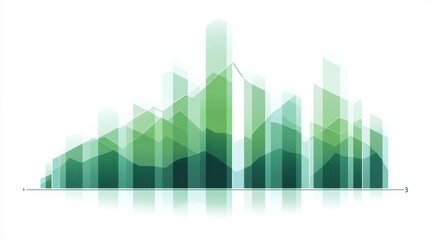 Fototapeta premium Abstract green graph illustration representing growth and progress visually.
