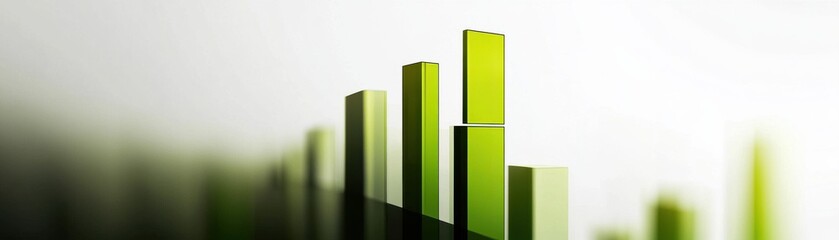 Abstract green growth chart showing progress and data visualization in a modern style.