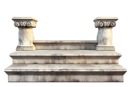 medieval stone columns with stairs isolated png transparent background - Powered by Adobe