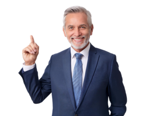 older business man isolated on white background, cutout