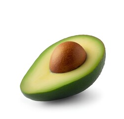 Avocado halves on a white background.