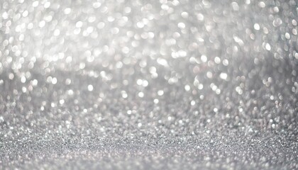Obraz premium shimmering silver bokeh background for festive designs, perfect for elegant holiday cards, celebration banners, and glamour themes