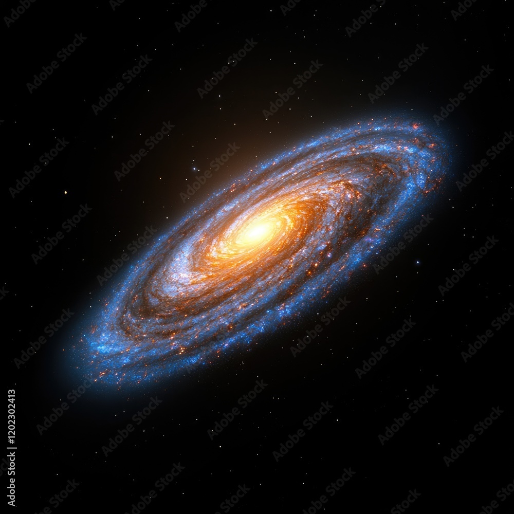 Poster astronomical event spiral galaxy observation outer space high-resolution image cosmic environment wi