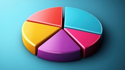 Colorful pie chart representing data analysis and business statistics visually.