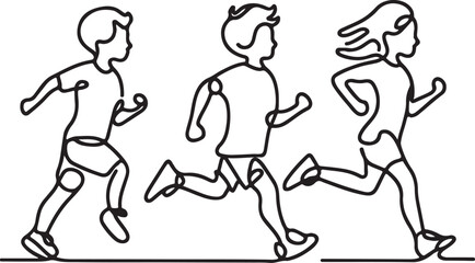 Running Kids Vector Illustration: Creative and Lively Design