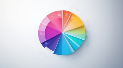 Fototapeta premium Colorful pie chart showcasing data representation and visual analysis.