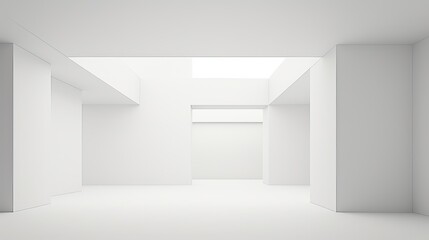 Abstract architecture background featuring an empty white room interior