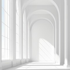 Fototapeta premium Abstract architecture background featuring an empty white room interior