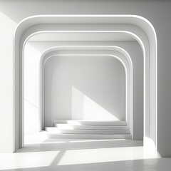 Fototapeta premium Abstract architecture background featuring an empty white room interior