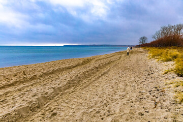 Promontory Rewski on the Baltic Sea, sandy beach peninsula in Rewa, Poland