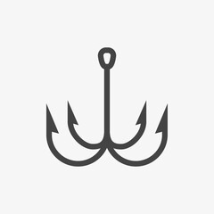 Fishing Quad Hook vector illustration