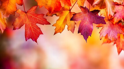 Vibrant Autumn Leaves Displaying Seasonal Colors