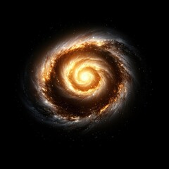 Galactic swirl action outer space cosmic image dark environment close-up view stellar concepts