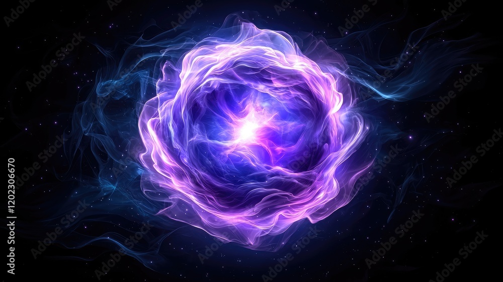 Poster cosmic energy explosion outer space digital art nebula visualization celestial viewpoint universe co