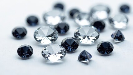 Precious stones on white background.