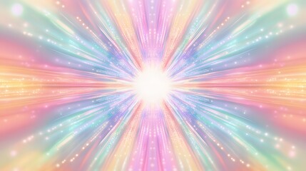 Pastel Light Rays Converge at Center Bright Core