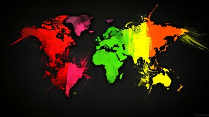 Vibrant World Map: A Colorful Splash of Global Unity