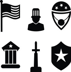 memorial, day, icon, vector,