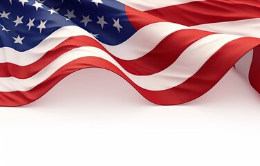 American flag background with white space for text