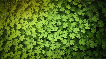 Clover Border on Dark Green Background