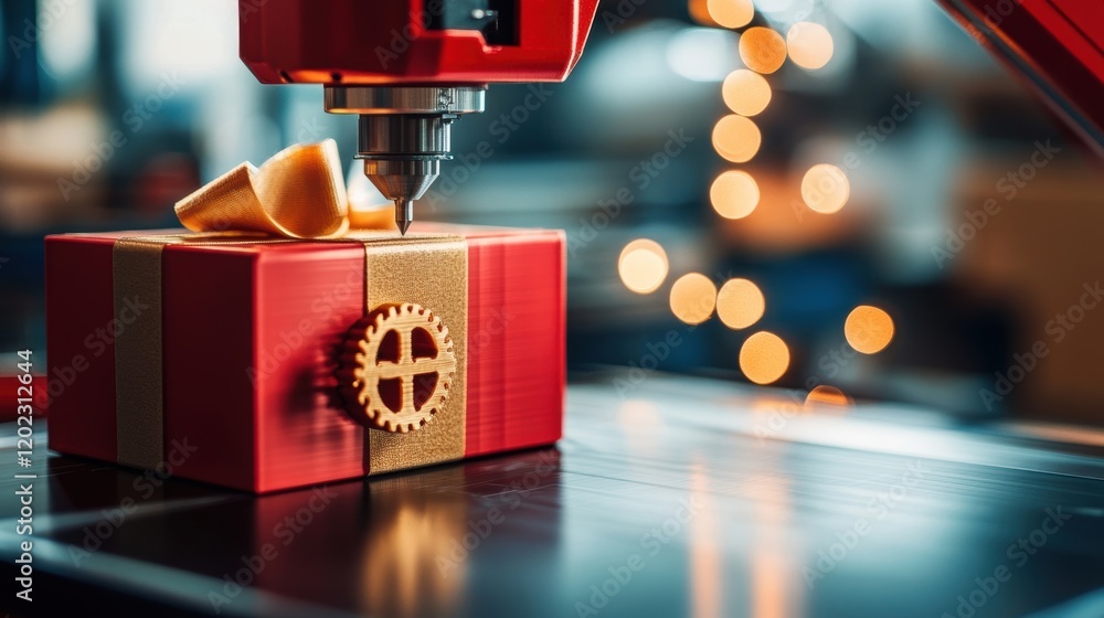 Aufkleber a closeup shot of a 3d printer producing custom tool replacements emphasizing the speed and efficien