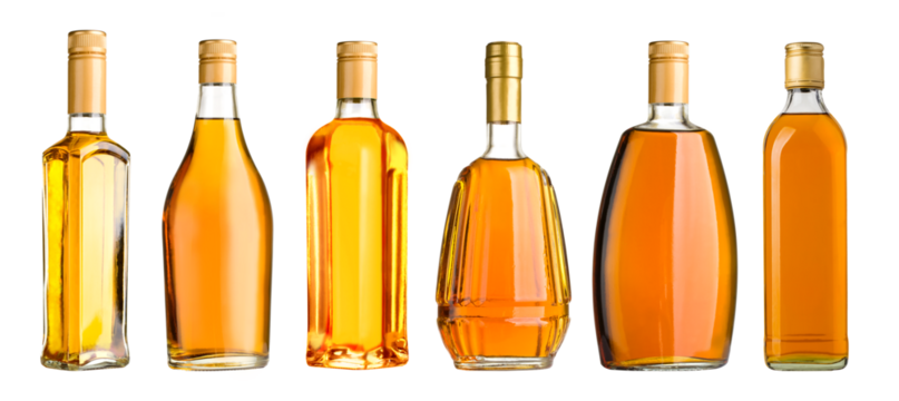 whiskey bottles cut out