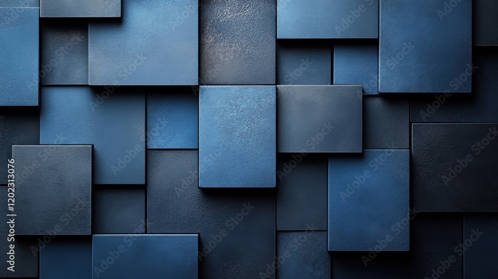 Wall mural abstract minimalist wallpaper with minimalistic rectangles and lines on blue background. featuring w