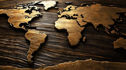 Wooden World Map: A Global Perspective in Intricate Carving