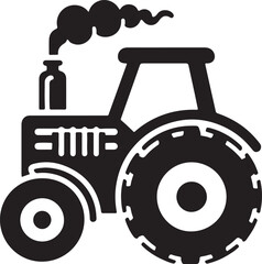 tractor icon silhouette design vector art illustration
